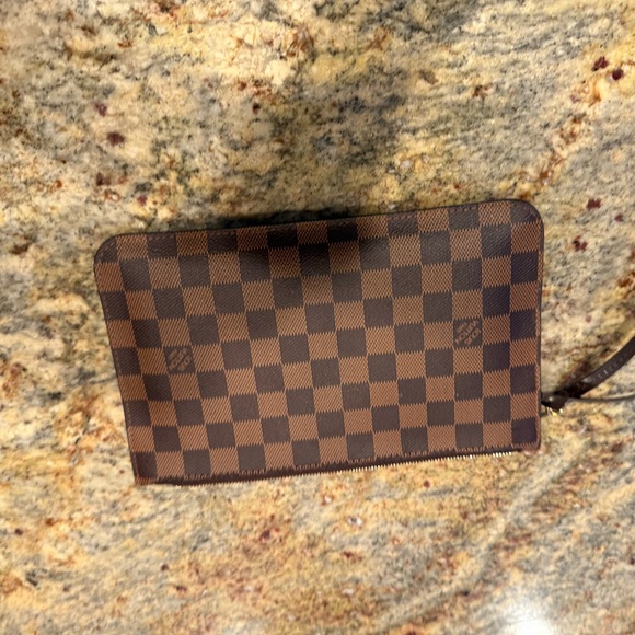 Louis Vuitton Accessories - Louis Vuitton Brown Checkered Wristlet